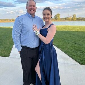 Elegant Navy Blue Evening Gown